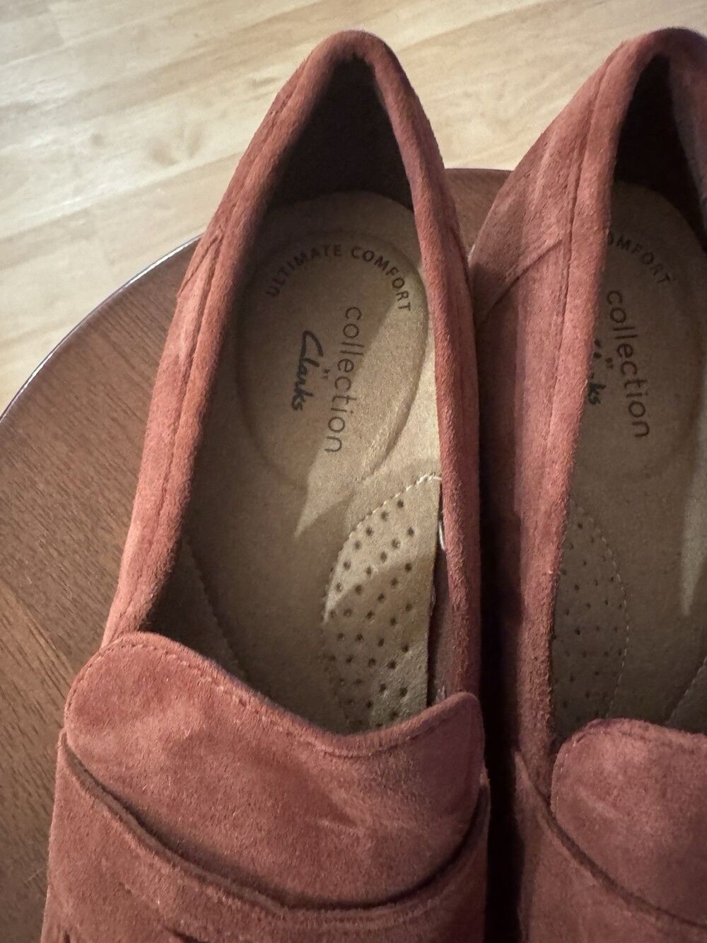 Clarks Brown Suede Slip-On Loafer Trish Rose Mahogany Women's Size 7 NWOB - Picture 2 of 5